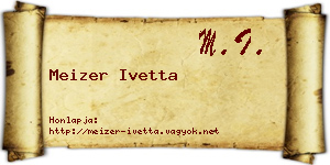 Meizer Ivetta névjegykártya